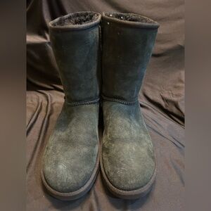 UGG Classic Short Black Suede Boots size 10